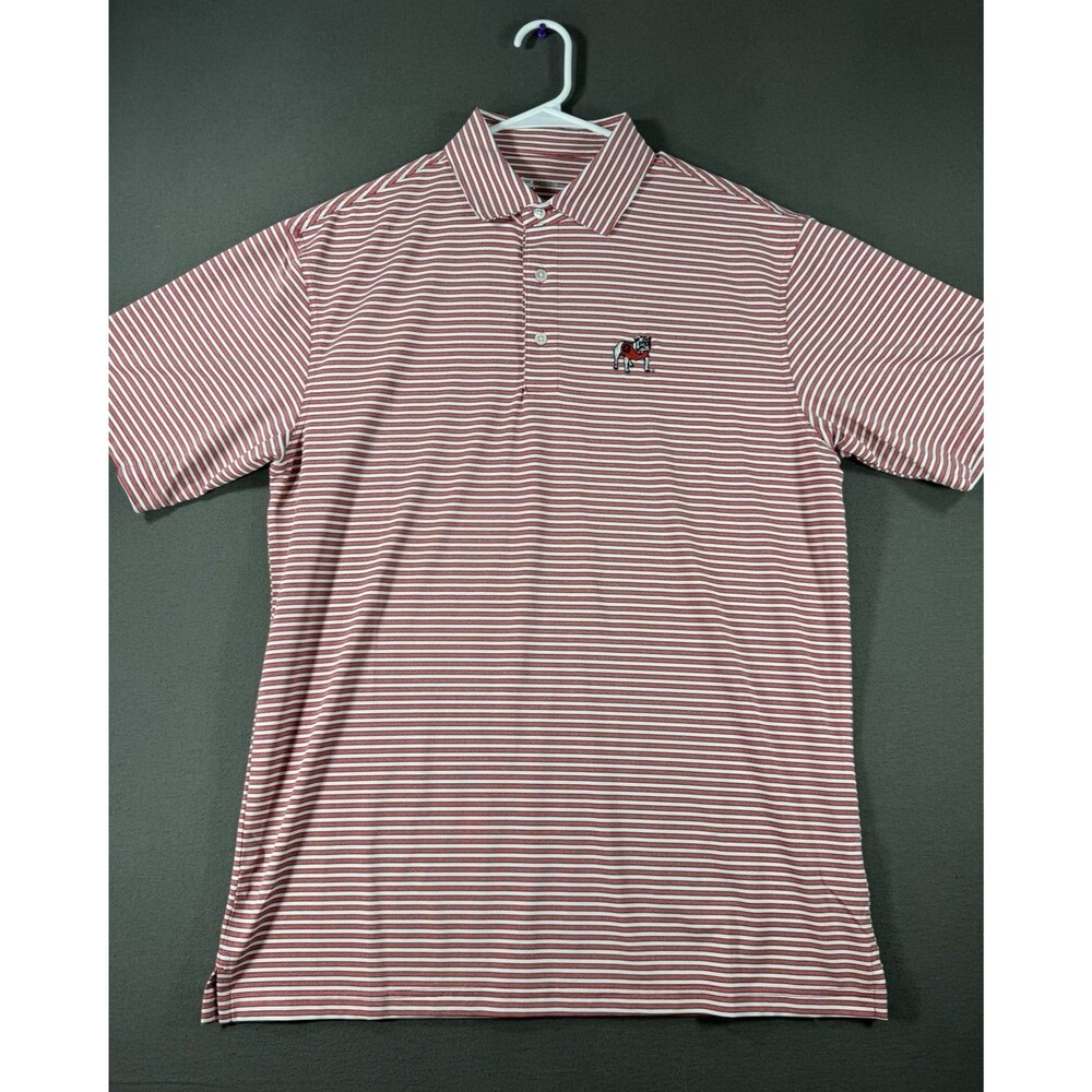 Georgia Bulldogs Onward Reserve Polo Shirt Mens M Red White Stripe Performance
